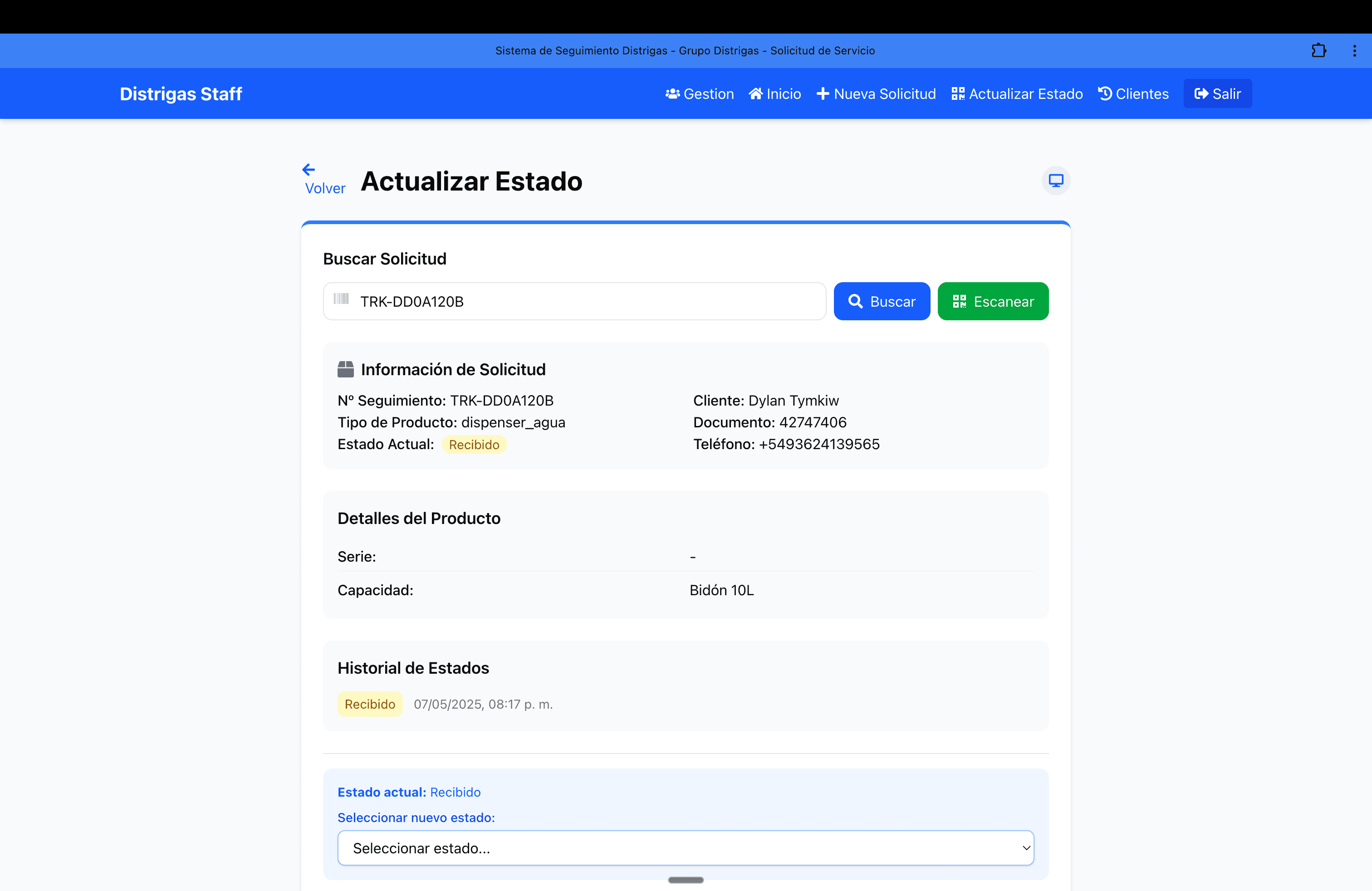 Captura de pantalla 6 del proyecto para Grupo Distrigas
